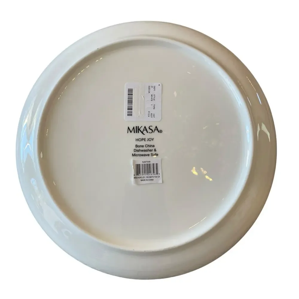 Mikasa Christmas HOPE JOY Fine China 9.25in Holiday Salad Plates Set of 4 New
